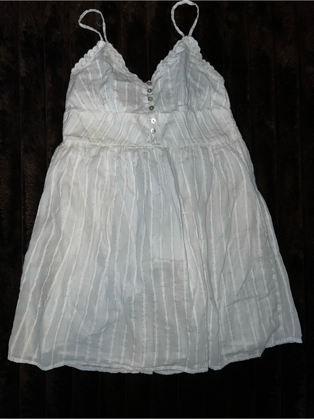 White Striped Spaghetti Strap Sundress